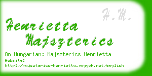 henrietta majszterics business card